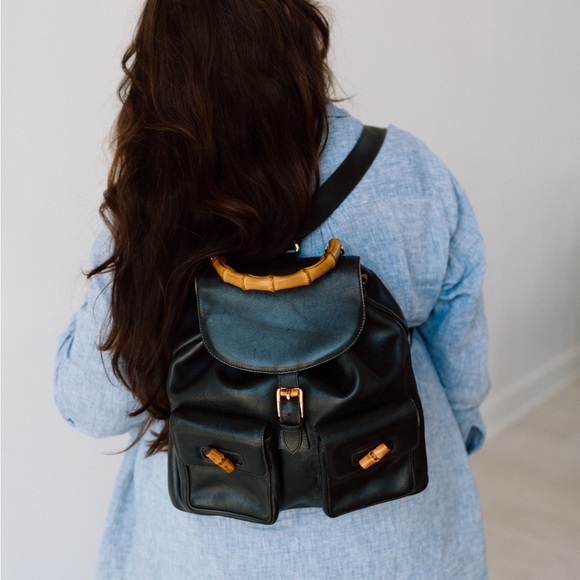 GUCCI Bamboo Leather Backpack - Picture 12 of 12